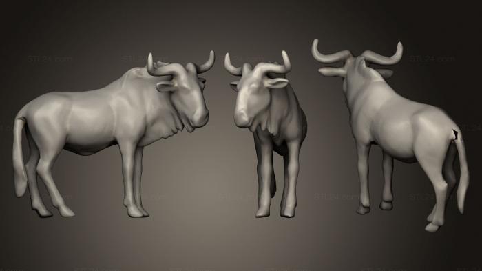 Статуэтки животных (Антилопа Гну, STKJ_0656) 3D модель для ЧПУ станка